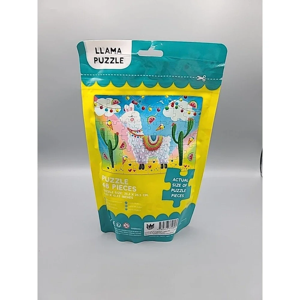 Llama Puzzle 48 Pieces Resealable Bag Sealed